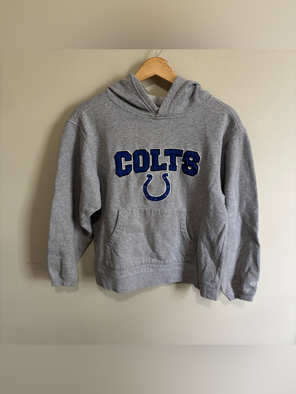 Indianapolis Colts Youth Hoodie Gray Blue Embroidered NFL Size M